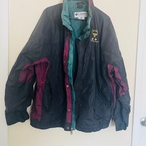 Columbia Bugaboo Jacket, Mens XXL Black & Maroon With Full Zip And Inner Pockets